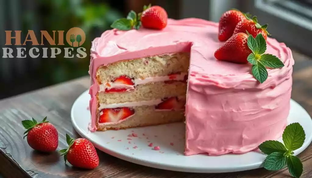 strawberry cake with strawberry filling